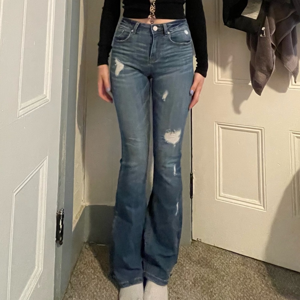 Dark Blue Bellbottons (Ripped)